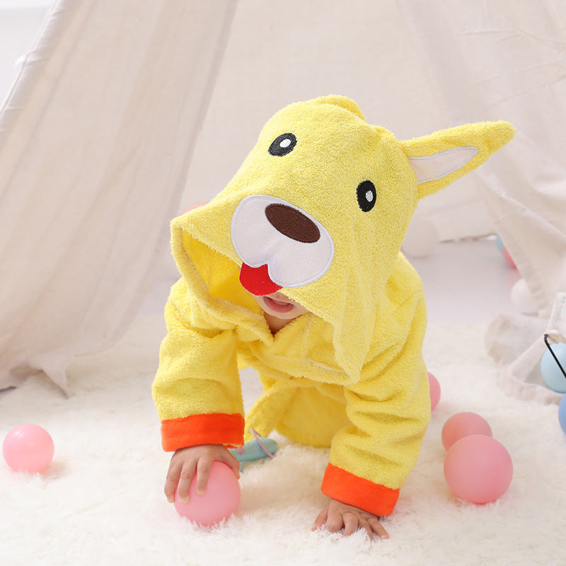 Cartoon Animal Baby Hooded Bath Towel & Cotton Bathrobe | Cute Baby Bathrobes