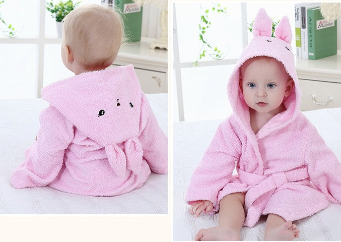 Cartoon Animal Baby Hooded Bath Towel & Cotton Bathrobe | Cute Baby Bathrobes