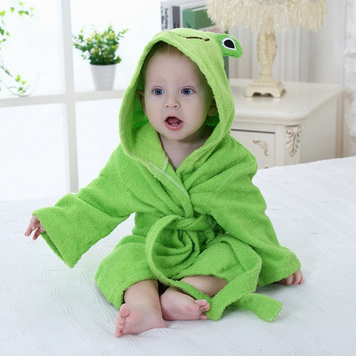 Cartoon Animal Baby Hooded Bath Towel & Cotton Bathrobe | Cute Baby Bathrobes