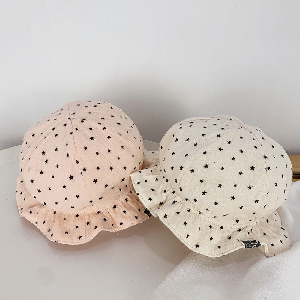 Baby Fisherman Double Polka Dot Sun Hat | Cute Wide Brim Baby Cap