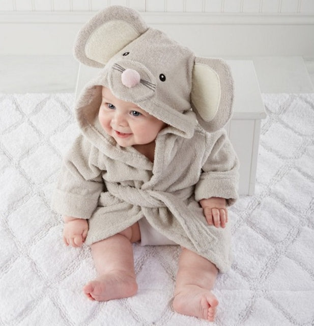 Cartoon Animal Baby Hooded Bath Towel & Cotton Bathrobe | Cute Baby Bathrobes