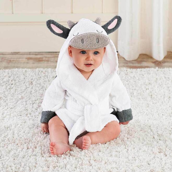 Cartoon Animal Baby Hooded Bath Towel & Cotton Bathrobe | Cute Baby Bathrobes