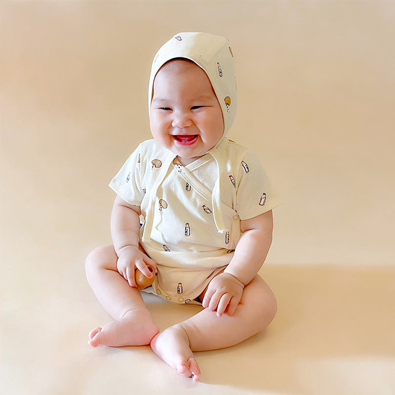 Baby Summer Cotton Monk Dress Bodysuit | Lightweight Breathable Baby Romper