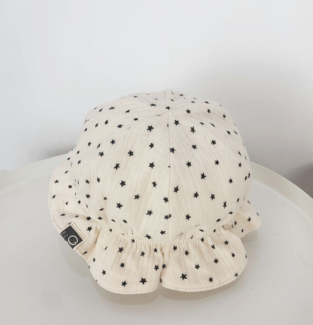 Baby Fisherman Double Polka Dot Sun Hat | Cute Wide Brim Baby Cap
