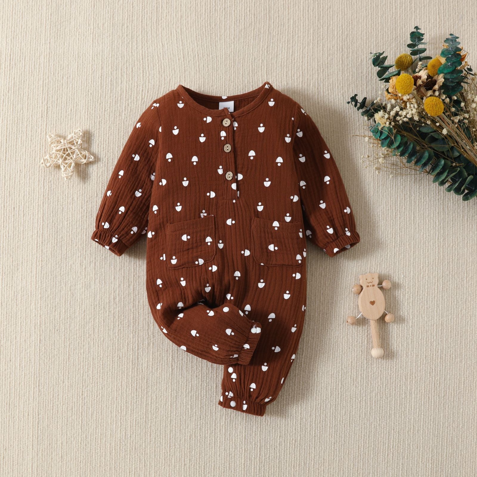 Baby Cotton and Linen Jumpsuit for Boys & Girls | Soft Breathable Infant Romper