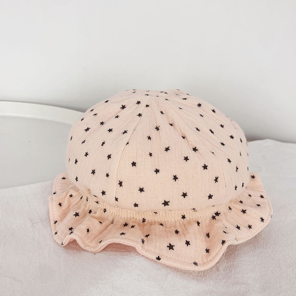 Baby Fisherman Double Polka Dot Sun Hat | Cute Wide Brim Baby Cap
